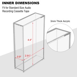 TXEsign Audio Recording Cassette Tape Frame Display Case, Acrylic Cassette Tape Display Box for Wall and Tabletop Display, Standard-Size Cassette Tape Case Protector Case Wall Mount Case