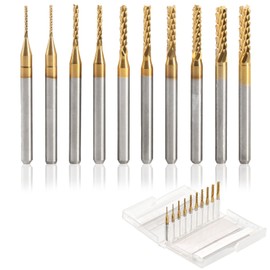 End Mill Set, 10PCS Router Milling Bit High Strength Carbide Drill Bits Metal Grinding Drill Bit Metal Engraving Tools, Drilling Hole Tool, 1mm 1.5mm 2mm 2.5mm 3mm