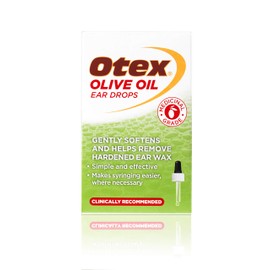 Otex Gotas para los Oídos de Aceite de Oliva para la Eliminación Suave y Natural de la Cera del Oído Endurecida y Excesiva. Frasco con Aplicador Cuent