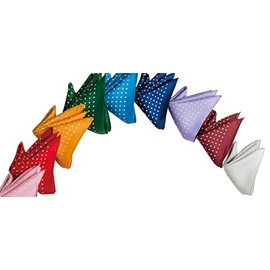 EXCY FORMAL COLLECTION 100% Silk Pocket Square Dot Pattern Print Twill Weave Using Japanese Fabric Made in Japan One Size Green