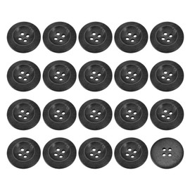 QUARKZMAN Pack of 50 Wooden Buttons, 25 mm (1 Inch) 4-Hole Round Wooden Buttons for Sewing, DIY, Crafts, Clothing, Black