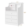 ADORNEVE Nightstand with Charging Station,White Night Stand with Hutch,Bedside Table