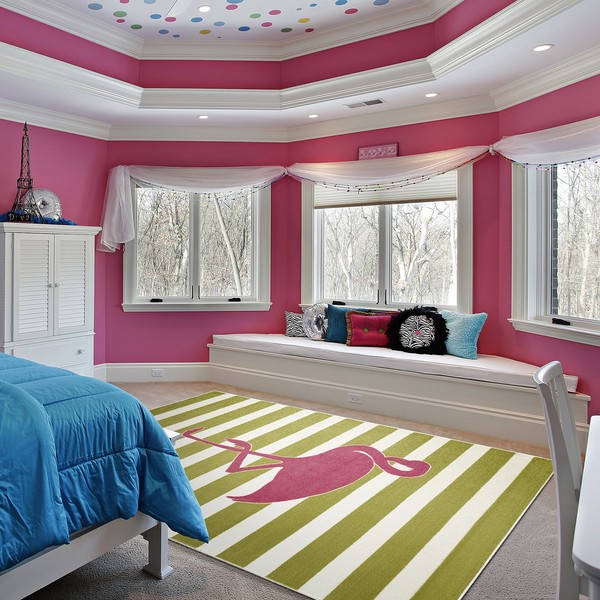 Mohawk Home Playroom Kids ,Fancy Flamingo Hot Pink (5' x 8')