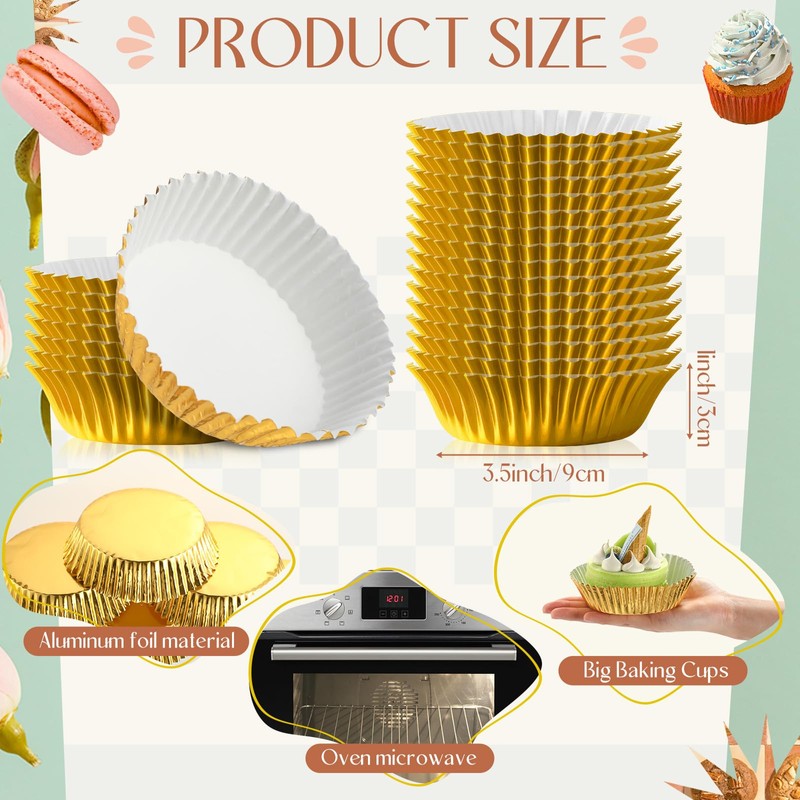 Baderke 200 Pcs Jumbo Cupcake Liners for Baking 3.5" Large