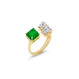 THE AVERY EMERALD PEAR RING - SIZE: 6