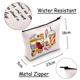 JXGZSO Funny Baker Gift Cooking Lover Gift Milk Tea Print Makeup Bag Pastry Baker Graduation Gift Milk Tea Merch, Baker milk tea makeup bag