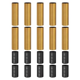 PATIKIL 3" Tall Candle Covers Sleeves, 10Pcs Metal E12 Chandelier Socket Sleeves with Insulation Heat Shrinkable Flame Retardant Tube Bulb Light Base Holder for Lamps, Gold Bronze