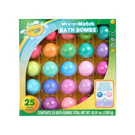 Crayola Color-Twist Bath Bombs Deluxe 25 Pack, Individually Wrapped Color Changing Bath Bombs with Surprise Inside Color, Non-Toxic, Safe for Sensitive Skin
