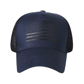 VIONLAN Baseball Cap American Flag Trucker Hat for Men Women 3D Embossed Logo Adjustable Outdoor Mesh Snapback Hat