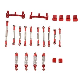 RC Car Upgrade Spare Kit Aluminum Alloy Shock Absorber RC Car Pull Rod Kit for WPL C24 C14 C14K C24K RC Car (Red)