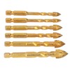 6Pcs Cross Spearhead Drill Bit Carbide Hex Shank Drilling Tool
