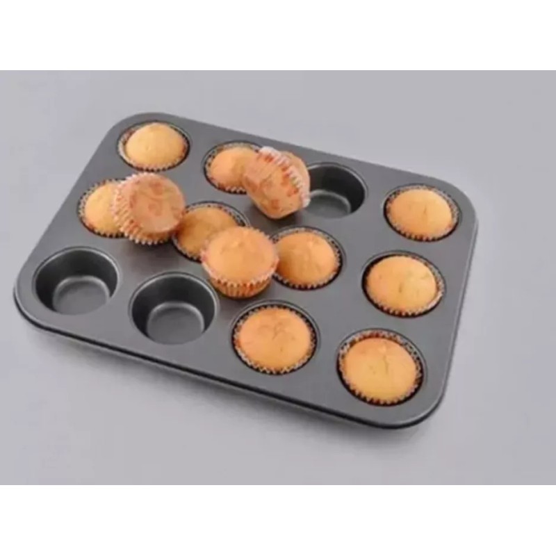 Misore Charola Mini Cupcake Muffin Antiadherente Panquecitos 12 Esp