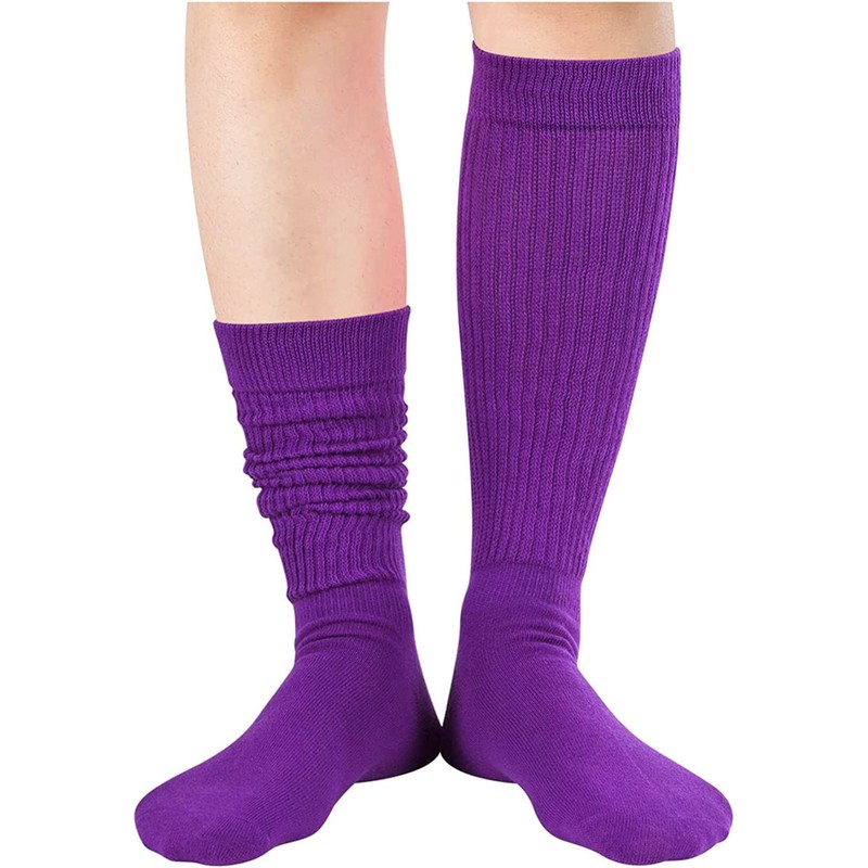 Zmart Purple Slouch Socks for Girl - Long Scrunchie Ankle
