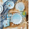 C.R. Gibson TW12-25762 Watercolor Coastal Scallop Edge Disposable Paper Dinner