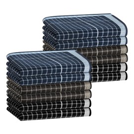 HOULIFE Men's 100% 60s Cotton Hankerchieves Men Cotton Striped Checked Pattern Handkerchief with Assorted Color Soft Vintage Hankie