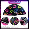 ElevaPulse Hand Fan, UV Glow Large Foldable Bamboo Wood, Fan