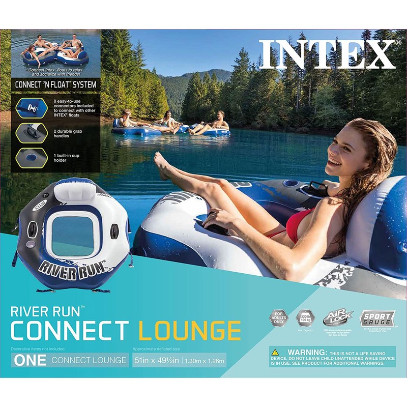Intex 58854EP River Run Single Person Inflatable Connecting Lounge Tube