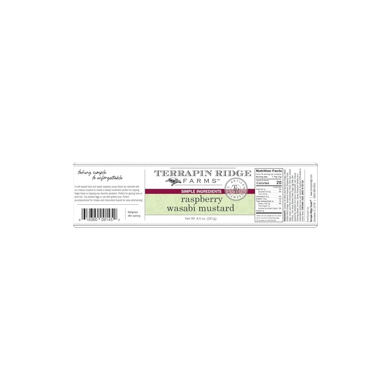 Terrapin Ridge Farms Raspberry Wasabi Mustard – Two 8.5 Ounce