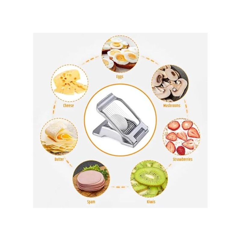 Stainless Steel Egg Slicer, Dishwasher Safe, High Performance Aluminum, Egg