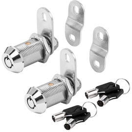 Sissinda Cam Lock RV Storage Locks Keyed Alike,1-1/8" Fits on 7/8" Max Door Thickness, RV Locks for Compartment Door, Camper, Trailer, Cabinet Locks with Keys(1-1/8 Inch 2Pack)