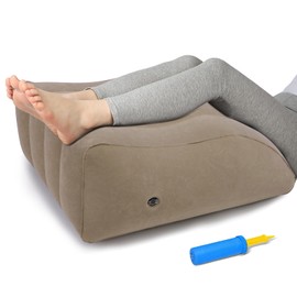 ZYODUOB Inflatable Leg Pillow, Portable Wedge Pillow for Sleeping, Knee Support Leg Pillow, Improve Circulataion and Reduce Swelling, for Sleeping, Recovery, Pregnant (Camel)