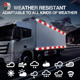 DOT-C2 Reflective Tape 2" x40FT Outdoor Waterproof Red & White Adhesive Safety Tape - High-Visibility DOT Reflective Stickers for Vehicles, Trailers, Boats, Signs