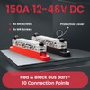 Fibnek 150 A 12–48 V DC Power Distribution Bus Bar with Protective