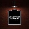 VOLUNTEER STATION BLACK Minimalist Aluminum Composite Sign 15 x 18