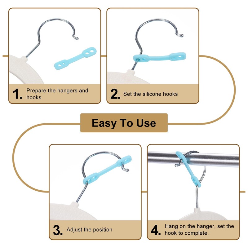 QUARKZMAN Pack of 40 Clothes Hangers, Windproof Plastic Strips Hooks,