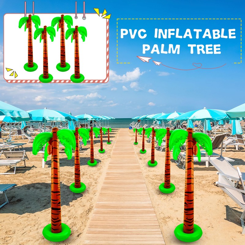 2 Pieces 40 Inch Inflatable Palm Trees Large Coconut Tree