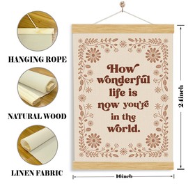 Christian Hanging Flag How Wonderful Life Is Now You're In The World Inspirational Bible Verses Wall Decor Lightweight Canvas Fabric For Bedroom Prayer Room Church Events Gifts For Christian Families