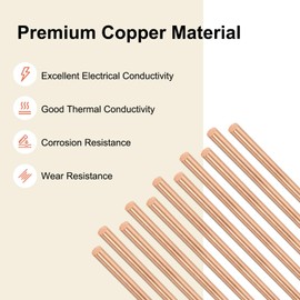 M METERXITY 2-Pack Copper Round Rod 3mm Dia. 3.94 Inch Length T2 Stock Solid Rod Lathe Bar for Metal Crafts DIY/Gardening/Industry/Decoration Pure Copper Tube