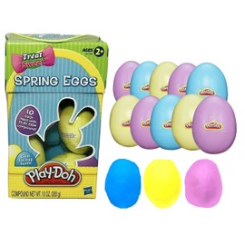 Dough Filled Plastic Eggs- 10 Pack of 1 Oz Colorful Kids Doh- Play & Mold to Fun Dough Shapes -Candy Alternative for Presents, Stocking Stuffers, Pinata Toys, Kids Party Favors- Non-Toxic, Ages 2+