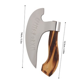 Aramox Pizza Cutter Axe, Pizza Cutting Axe Stainless Steel Handmade Viking Pizza Cutting Axe with Wooden Handle