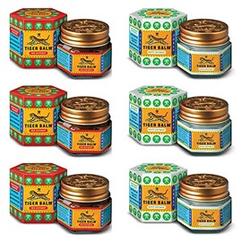 Red Tig-er Balm Ointment and White Tig-er Balm Ointment Combo Pack, 21ml Each, 3 Pack of Each