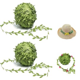 Artificial Vine Garland with Leaf Tendrils, 2 Rolls, 40 m, Artificial Vines, Silk Natural Leaf Leaves, Vines, DIY Wreath Decoration for Home, Wedding, Party