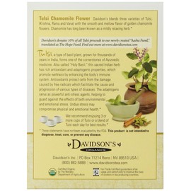 Davidson's Tea Tulsi Chamomile Flower, 8-Count Tea Bags (Pack of 12)