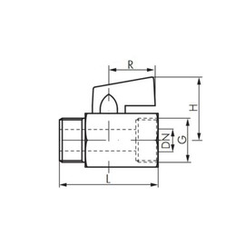 Fittingstore - Mini Ball Valves with Toggle Handle Single Sided PN 15 for Compressed Air, Water, Vacuum, Valve, Ball Valve (G 1/2", Female/Male Thread)