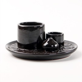 Räucherstäbchen Schale Keramik, 4 In 1 Räucherschale, Palo Santo Halter Schwarz, Salbeihalter Zum Brennen, Geeignet Für Die Verwendung In Yogastudios, Meditationsräumen, Büros, Badezimmern Usw