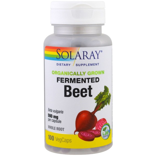 Solaray Fermented Beet Root Supplement | Athletic Performance, Circulation & Heart Health Support, 100 Serv, 100 VegCaps