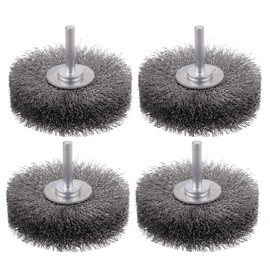 Rocaris 4 Pack Wire Wheel Brush for Drill Attachment, 3 Inch Heavy Duty Brushes for Paint, Rust & Corrosion Removal, 0.0118" Carbon Steel, 1/4in Shank, 20000RPM