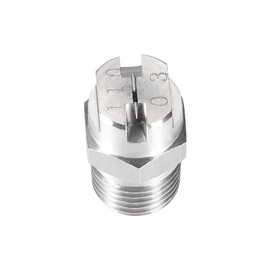 sourcing map Flat Jet Nozzle Tip - 304 Stainless Steel Nozzle 1/4BSPT Male Thread 1/4BSPT (110 Degrees, 1.1 mm Opening)