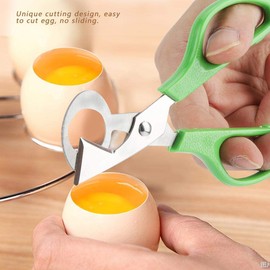 Kitchen Egg Scissors, Portable Anti-Rust Quail Egg Scissors Cutter Stainless Steel Opener Kitchen Tool Eggs Clipper Housewife Clipper(Green)