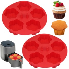 ZONBBEE Silicone Air Fryer Muffin Pan Egg Bite Mold for Oven Baking,1 pcs With 100bags Mini Muffin Tins Cups Cake Pan Tray for Air Fryer Liners Basket Accessories Baking Muffin Cakes Pancake Quiche