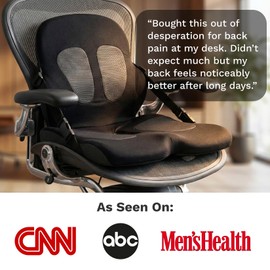 Lifted Lumbar: Adjust Lumbar in Any Seat | Developed by a Doctor | Seat Cushion for Office Chair, Car, Truck Driver, Bleachers | Pressure Relief | Designed w/Spine Specialists for Long Sitting Hours