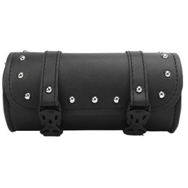 Aramox 1 Bolsa de Herramientas para Motocicleta, Color Negro, 2 Correas, Cierre de Hebilla, Resistente Al Agua, Resistente Al Desgaste, Multifuncional, Redonda, para Sillín, Bolsa