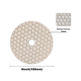 Solidure Diamond Polishing Disc,3Step Dry Diamond Polishing Pads 100mm for Granite Marble Stone Ceramic