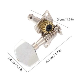 Ukulele Pegs 2L2R Silver Classical Style Ukulele Tuning Pegs Machine Heads Copper Alloy Gears DIY Ukulele Parts