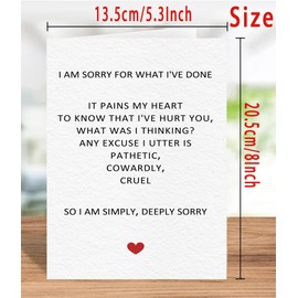 Abeletree Funny Apology Cards for Her Him, I'm Sorry Card, Unique Apology Gifts for Women, Men, Friends, Forgive Me Card