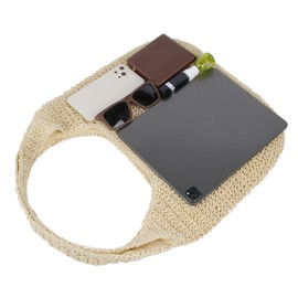 LUI SUI Women Straw Tote Bag Summer Beach Shoulder Bag Weave Large Capacity Casual Handwoven Purse, beige, hobo